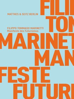 cover image of Manifeste des Futurismus